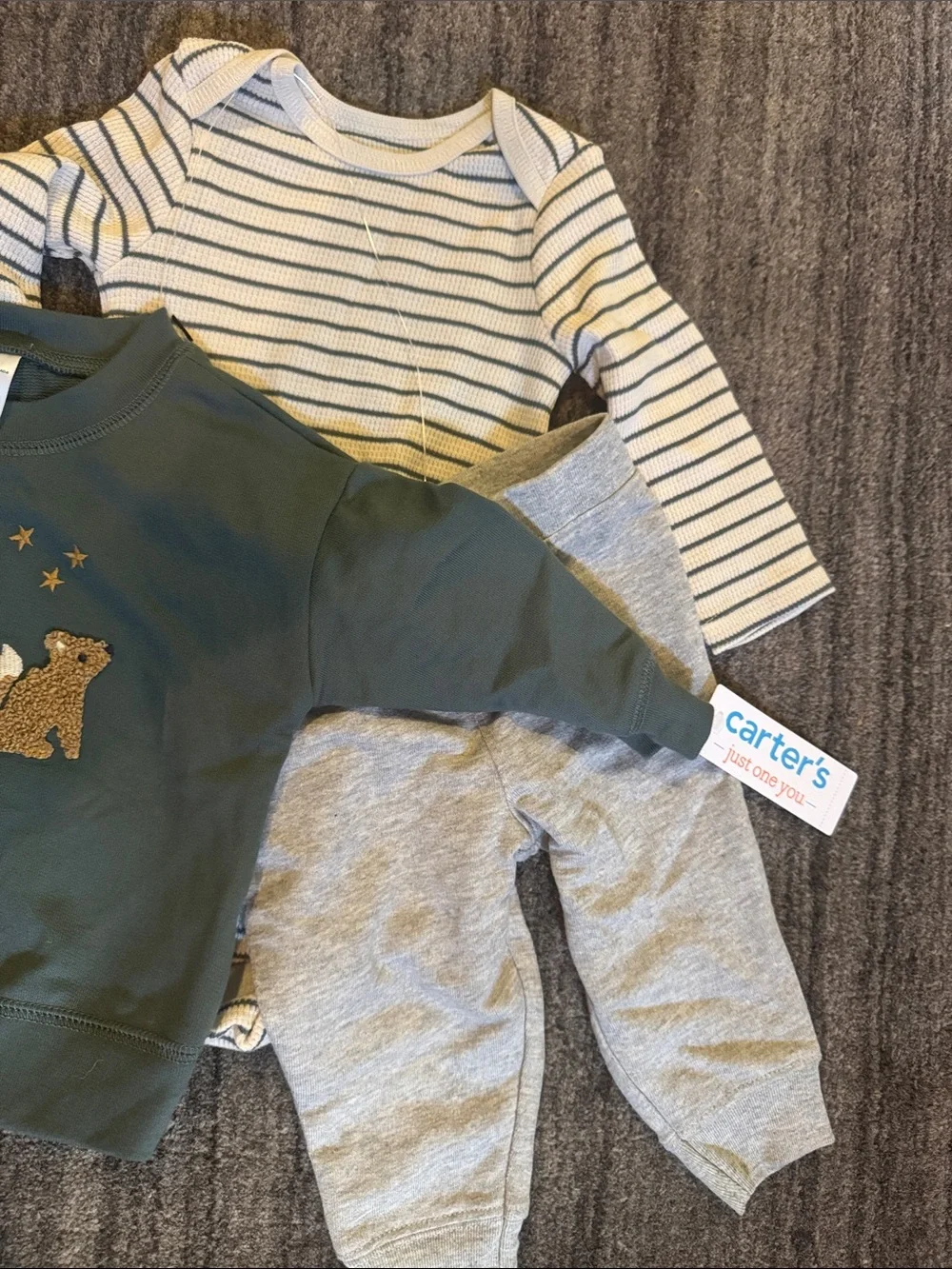 Carter's Green Bear Forest set baby boy 6M